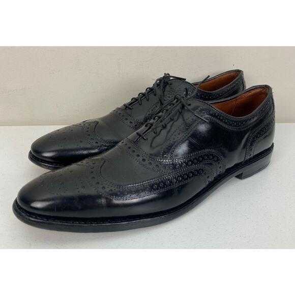 Men Allen Edmonds McAllister USA wing-tip Oxford leather dress shoes, 14 3A